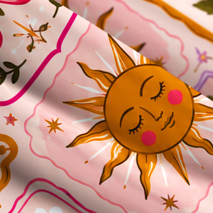 Purplehecate Sun Butterfly Patchwork Wide Straps Maxi Dress