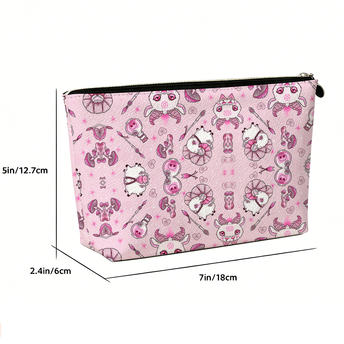 Purplehecate Pastel Occult Goat Zip Makeup Bag