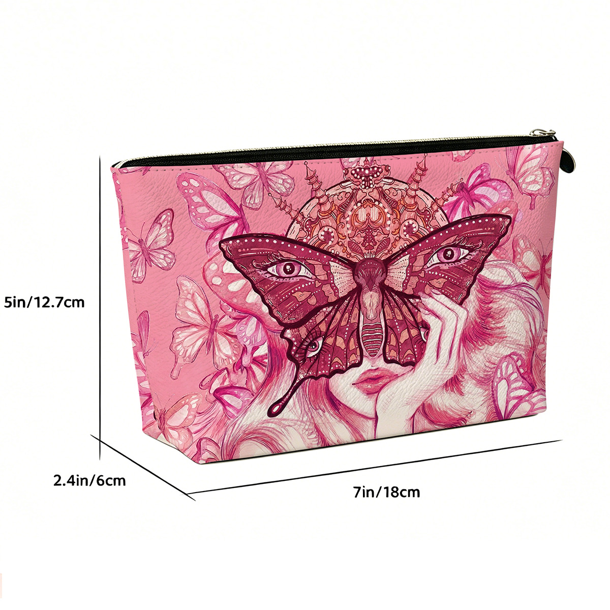 Purplehecate Butterfly Witchy Zip Makeup Bag