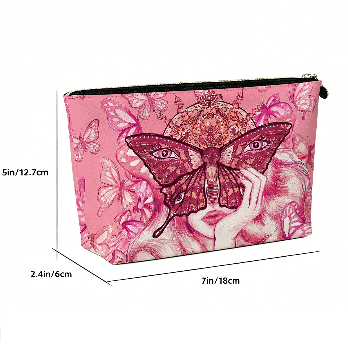Purplehecate Butterfly Witchy Zip Makeup Bag