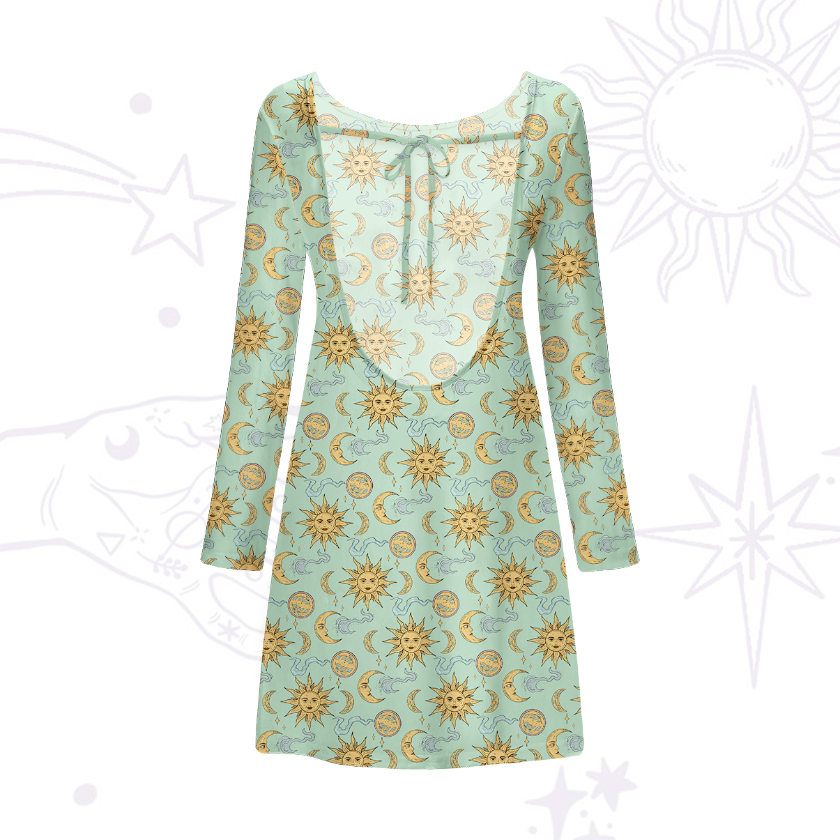 Purplehecate Magic of Sun and Moon Beachwear Cover-Up Dress