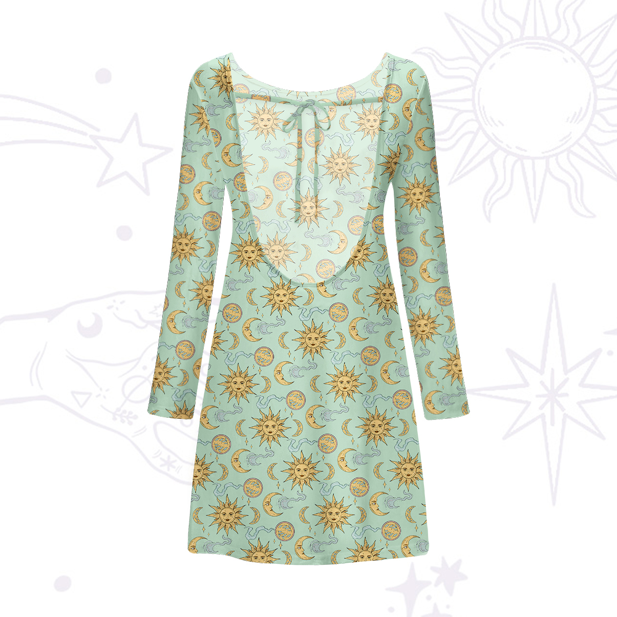 Purplehecate Magic of Sun and Moon Beachwear Cover-Up Dress