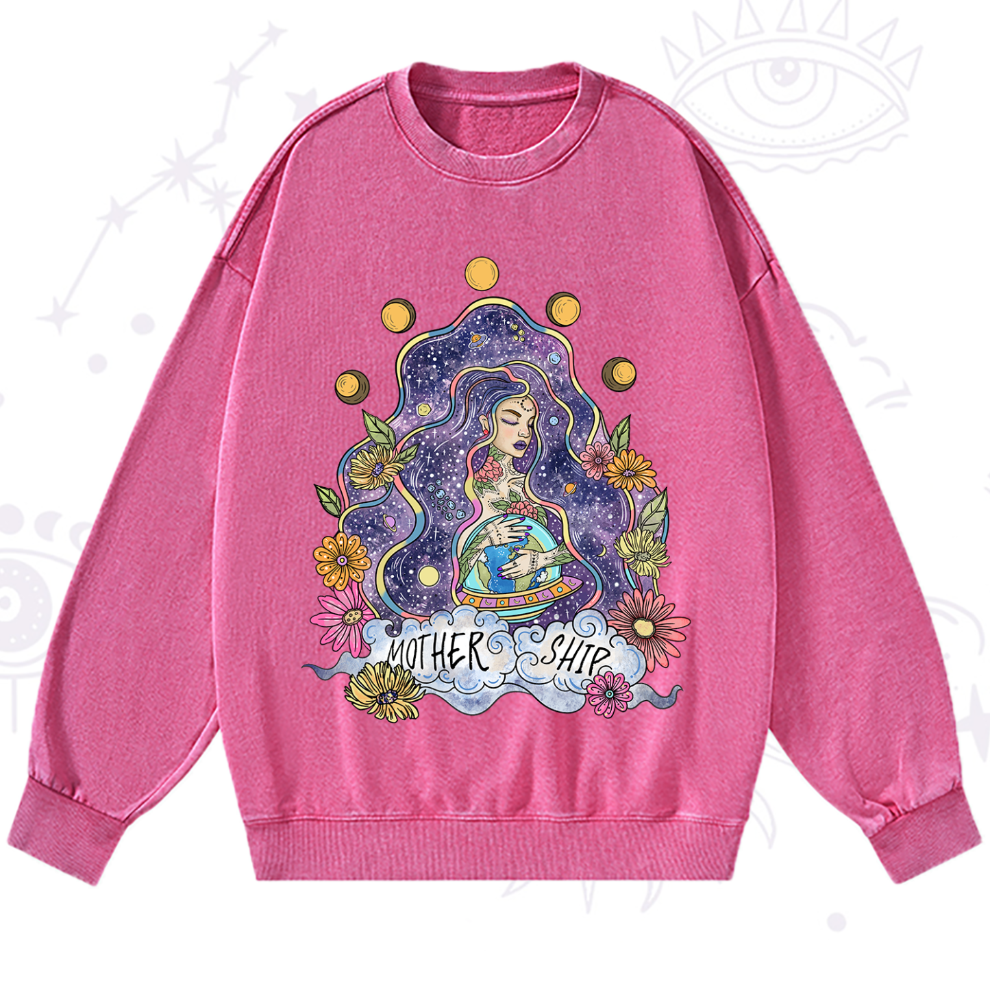 Purplehecate Mother Ship Washed Sweatshirt