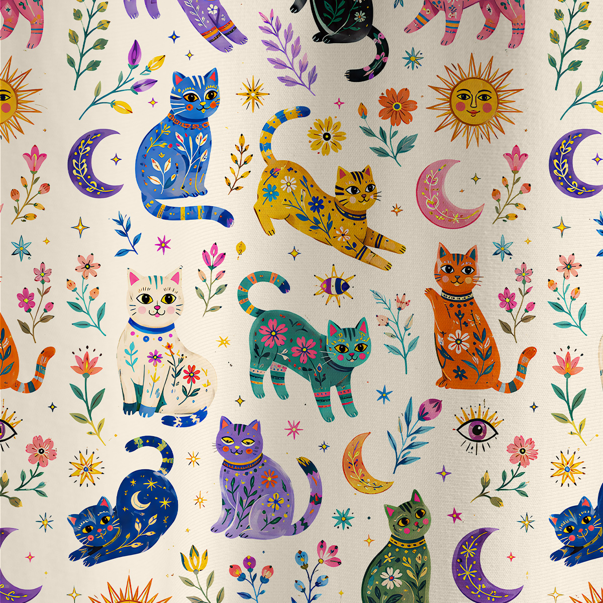 Purplehecate Rainbow Magic Cats All Over Print T-Shirt