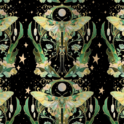 Purplehecate Moon Moth Rave All Over Print T-Shirt