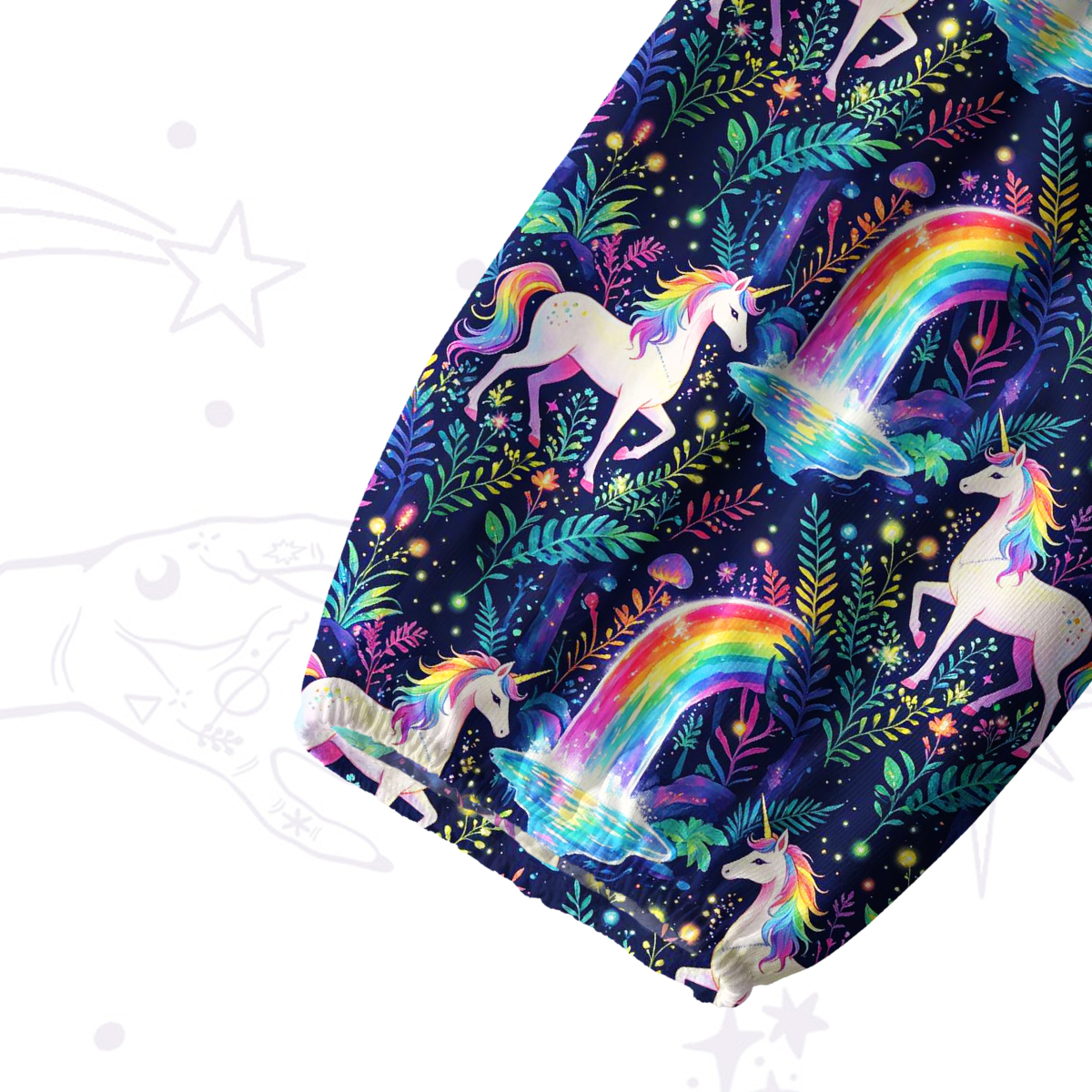 Purplehecate Rainbow Forest Unicorn Magic Split Neck Tie Blouse