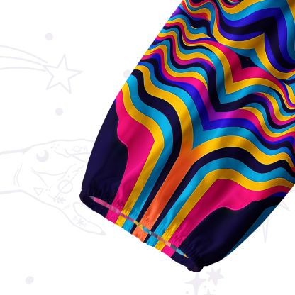 Purplehecate Psychedelic Bloom Split Neck Tie Blouse