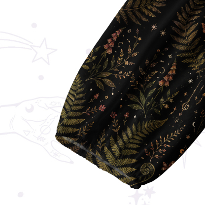 Purplehecate Moon Moth in the Enchanted Fores Split Neck Tie Blouse