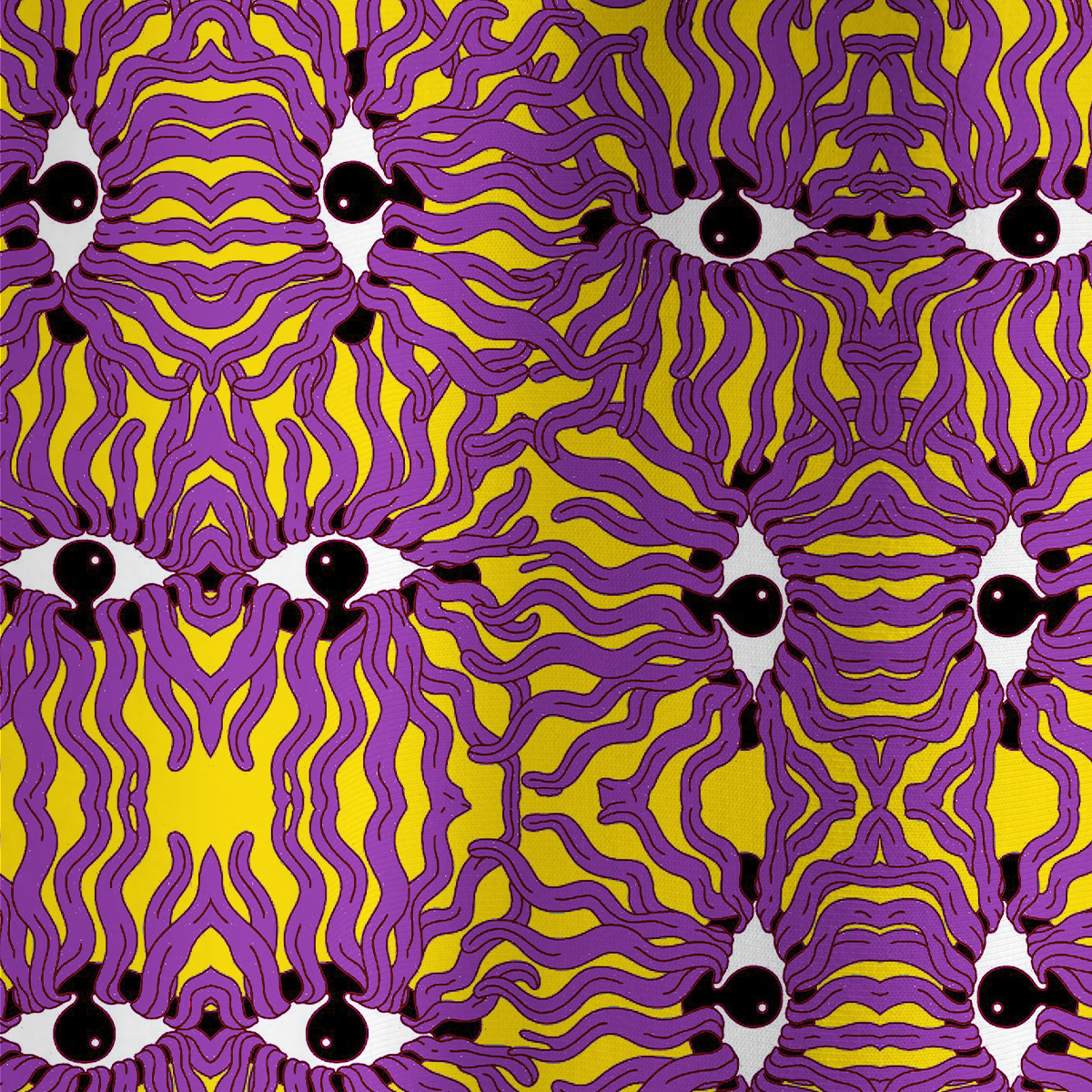 Purplehecate Psychedelic Wave Eyes All Over Print T-Shirt