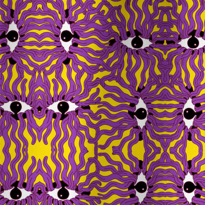 Purplehecate Psychedelic Wave Eyes All Over Print T-Shirt