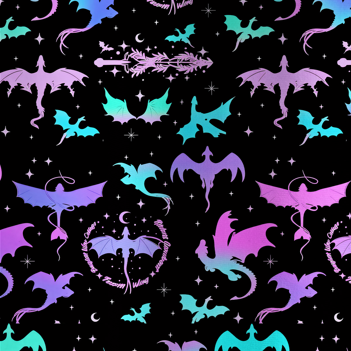 Purplehecate Neon Fantasy Dragon Allover All Over Print T-Shirt