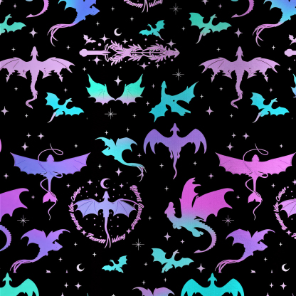 Purplehecate Neon Fantasy Dragon Allover All Over Print T-Shirt