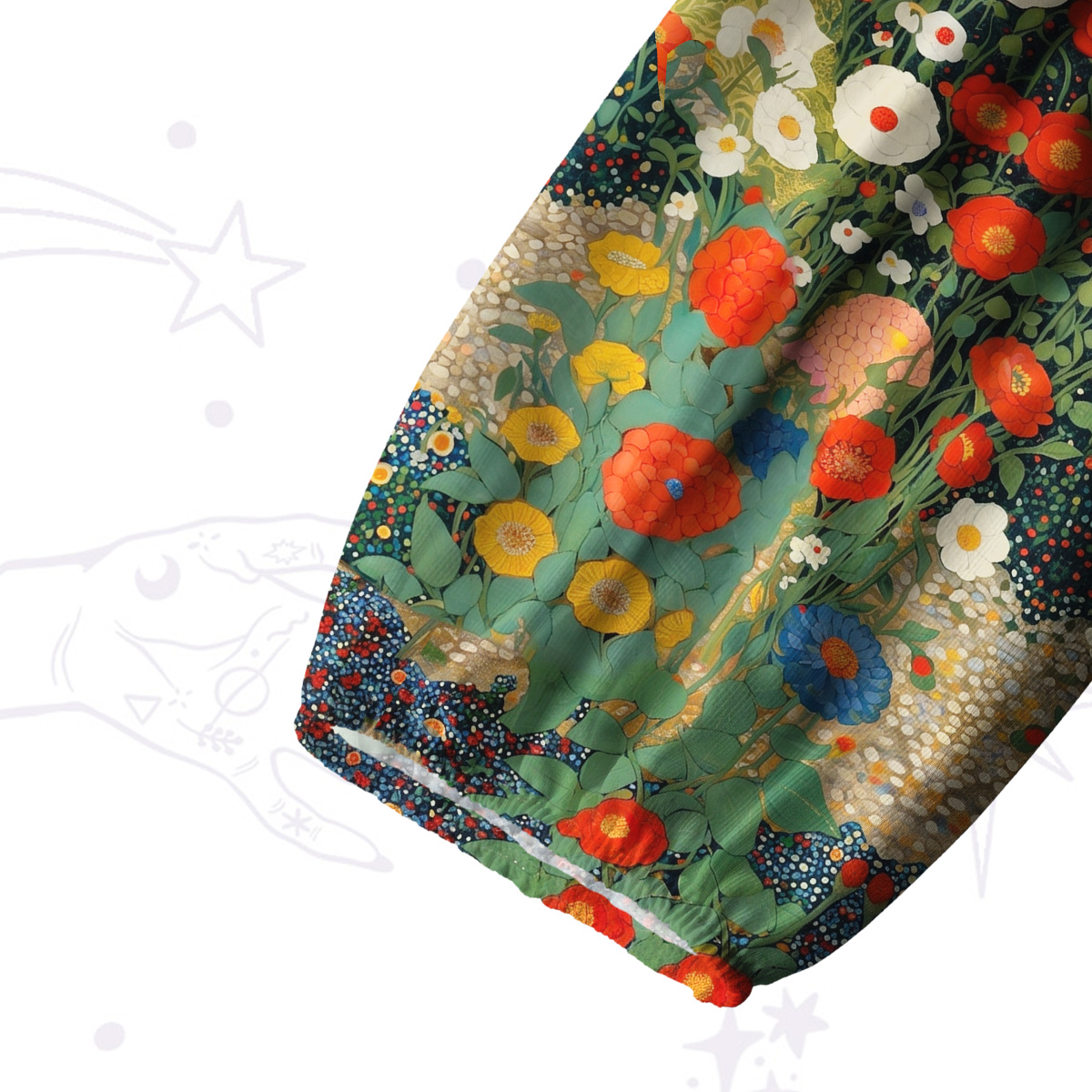 Purplehecate Vintage The Cat in Bloom Split Neck Tie Blouse