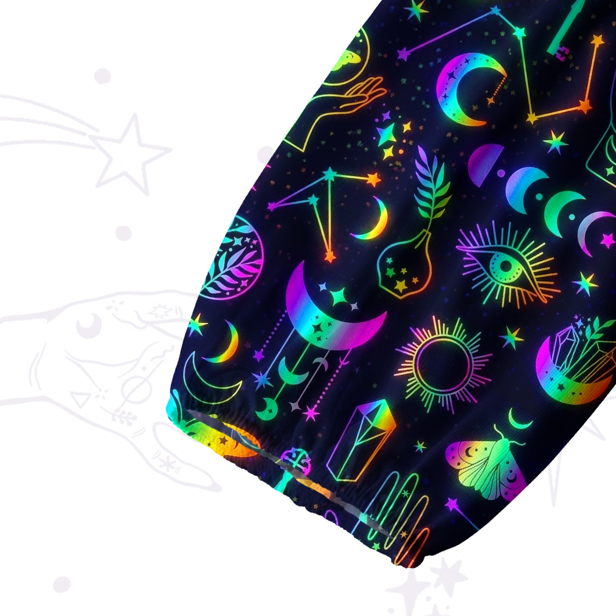 Purplehecate Blacklight Butterfly Split Neck Tie Blouse