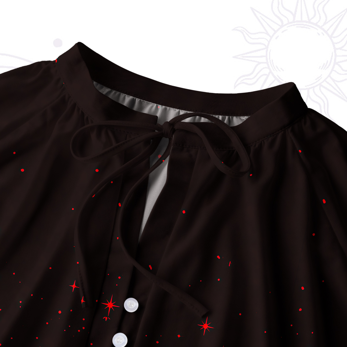 Purplehecate Infernal Revelry Split Neck Tie Blouse