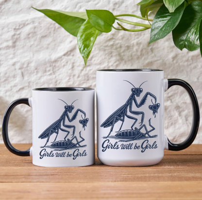 Purplehecate Girls Will Be Girls Praying Mantis Mug