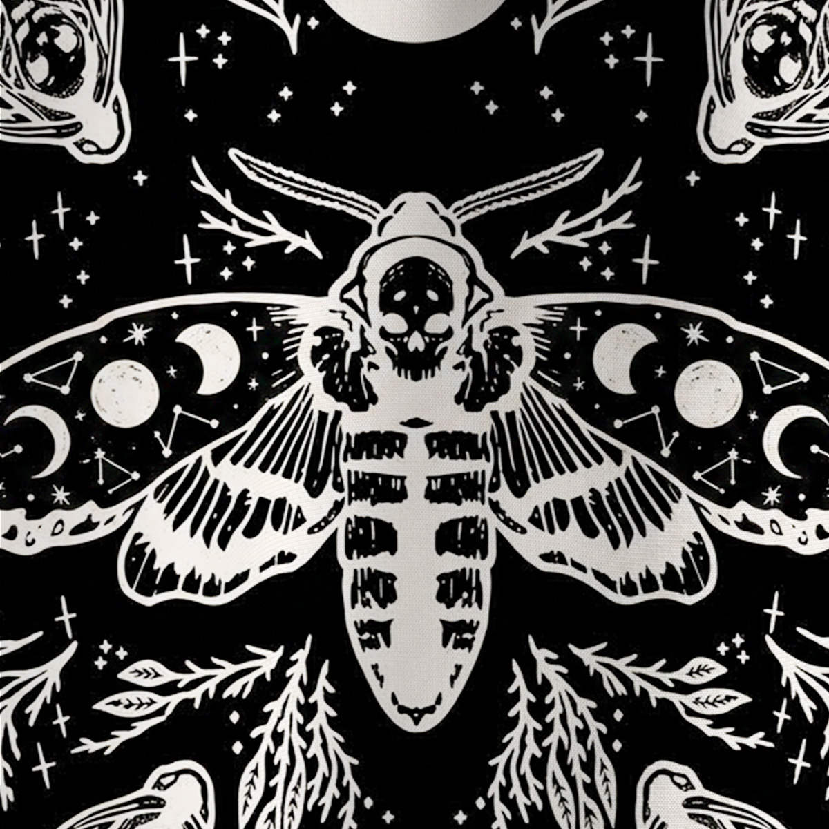 Purplehecate Gothic Death Moth Skull Moon Phases All Over Print T-Shirt