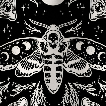 Purplehecate Gothic Death Moth Skull Moon Phases All Over Print T-Shirt