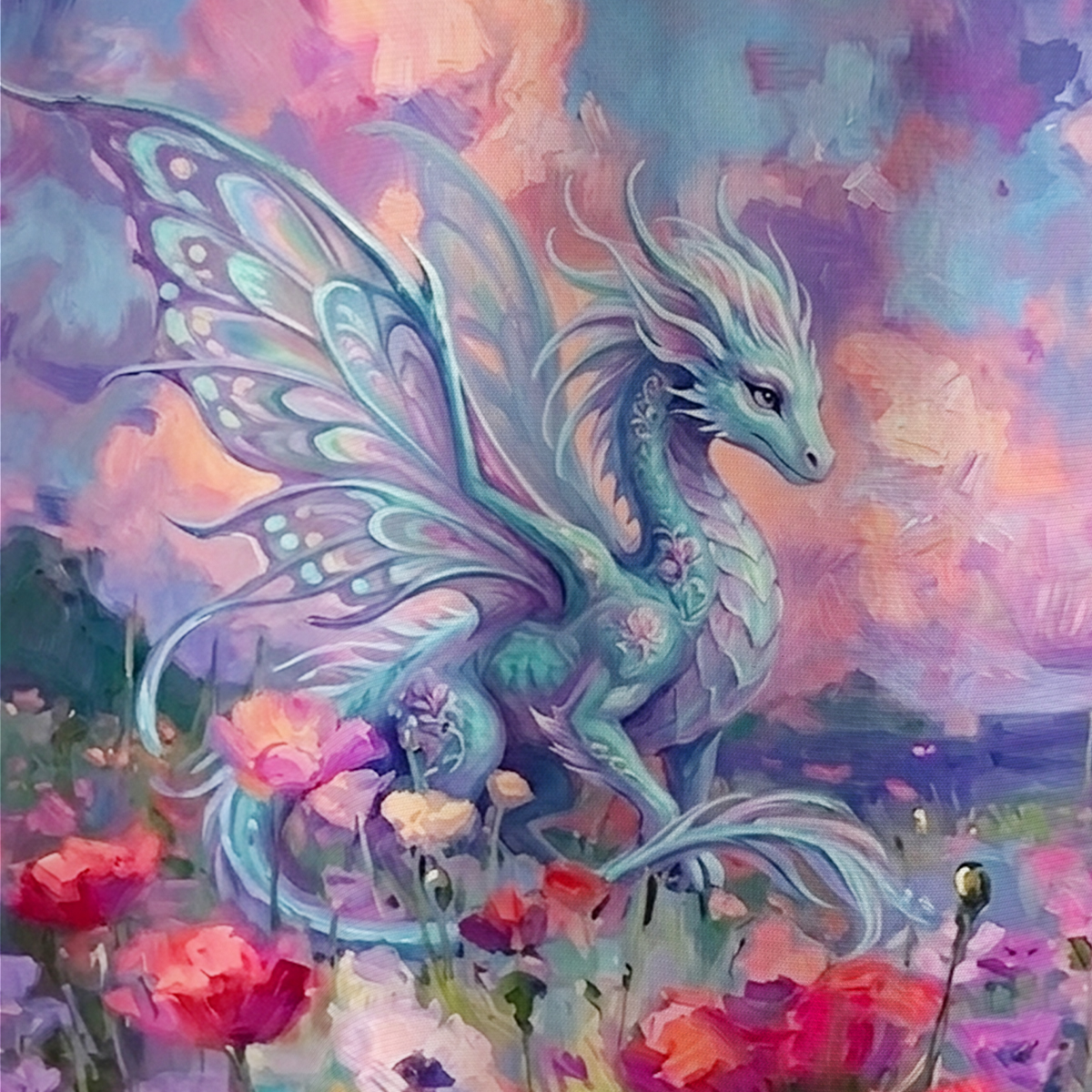 Purplehecate Enchanted Wildflower Dragon Garden All Over Print T-Shirt