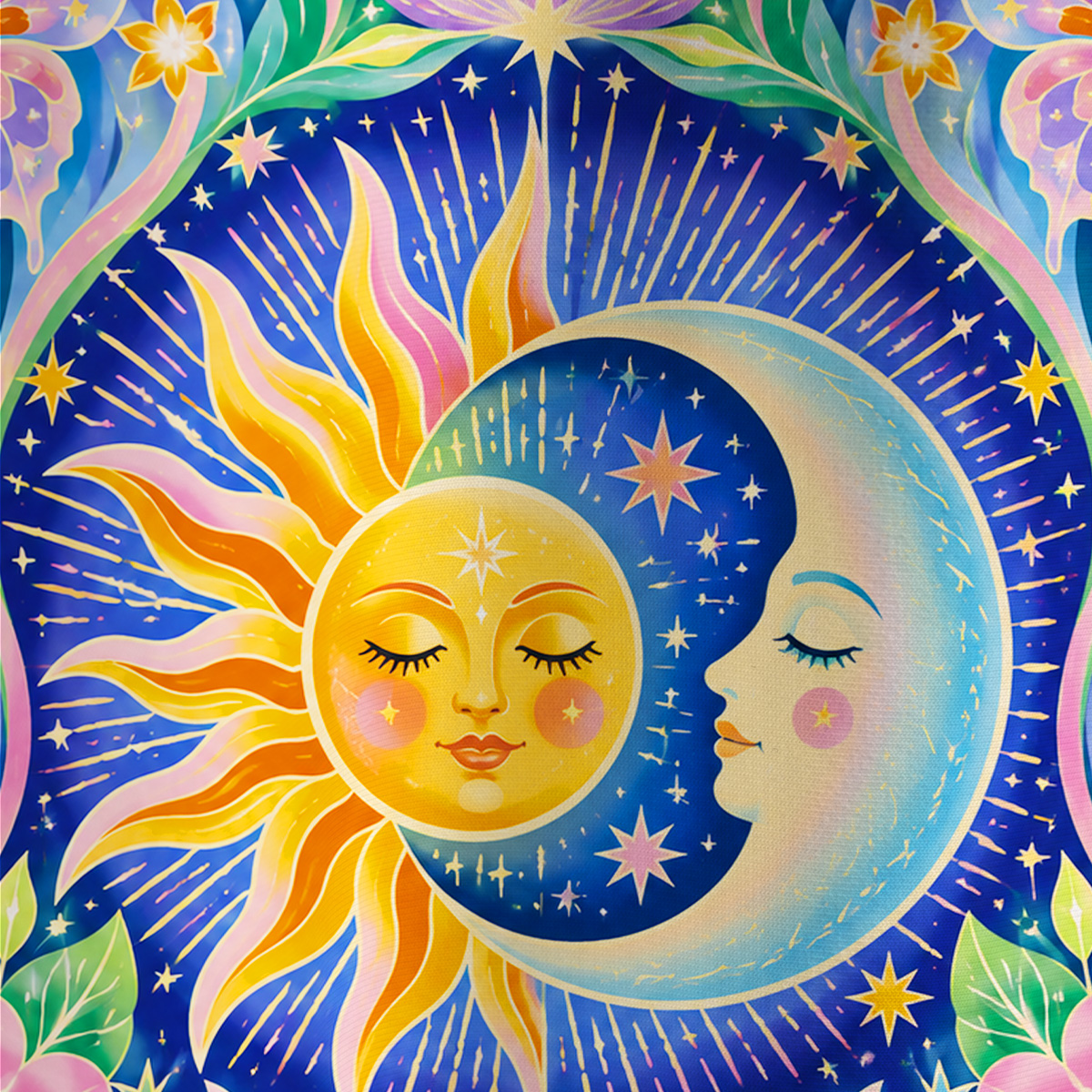 Purplehecate Cosmic Sun & Moon Lotus All Over Print T-Shirt