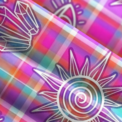 Purplehecate Psychedelic Check Celestial Eye Wide Straps Maxi Dress