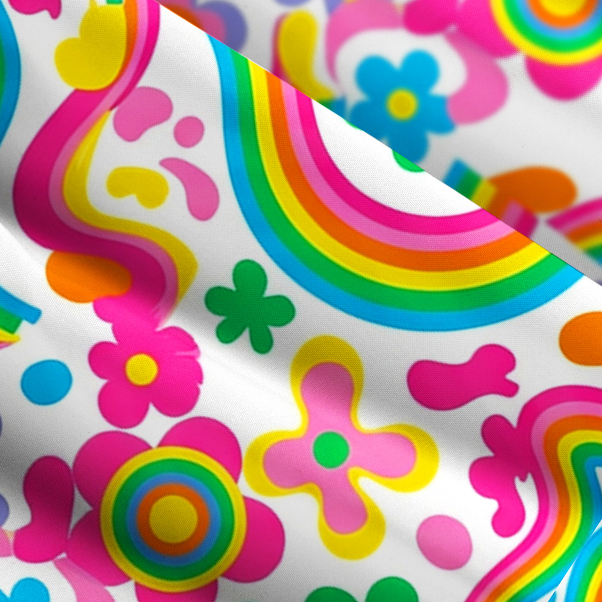 Purplehecate Groovy Rainbow Floral Wide Straps Maxi Dress
