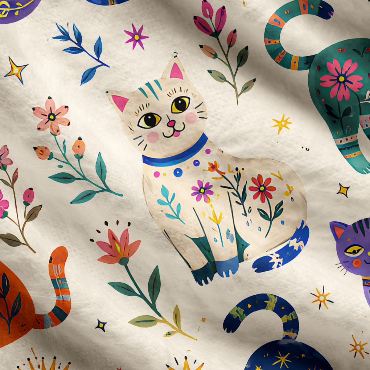 Purplehecate Rainbow Magic Cats Ugly Cardigan Sweaters