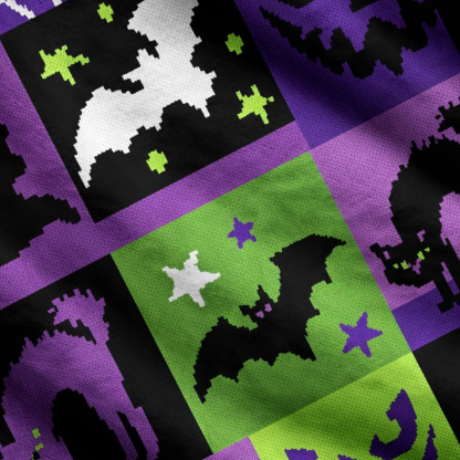 Purplehecate Spooky Patchwork Halloween Ugly Cardigan Sweaters