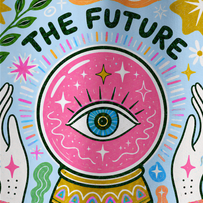 Purplehecate Future Within You Crystal Ball Eye All Over Print T-Shirt
