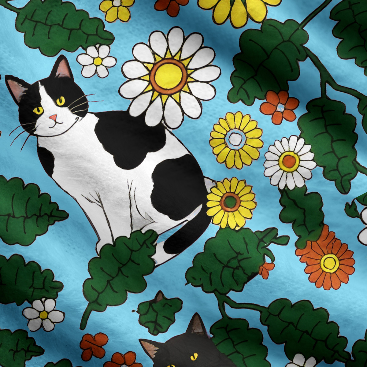 Purplehecate Daisy Cat  Garden Ugly Cardigan Sweaters