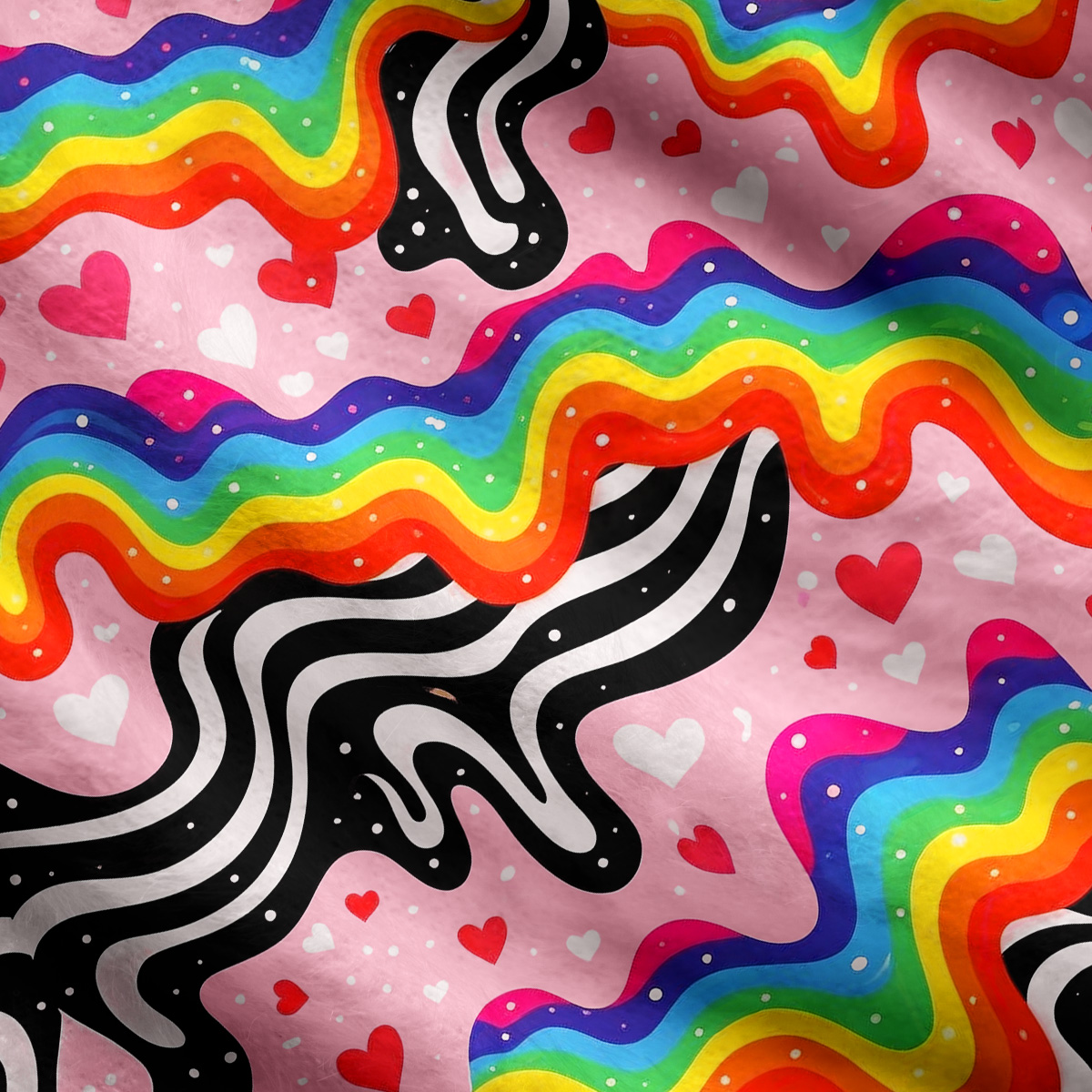 Purplehecate Groovy Melty Rainbow Hearts Wavy Ugly Cardigan Sweaters