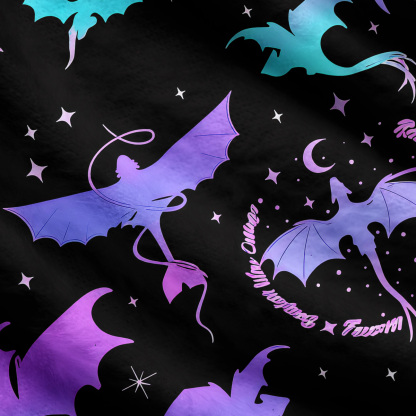 Purplehecate Neon Fantasy Dragon Allover Ugly Cardigan Sweaters