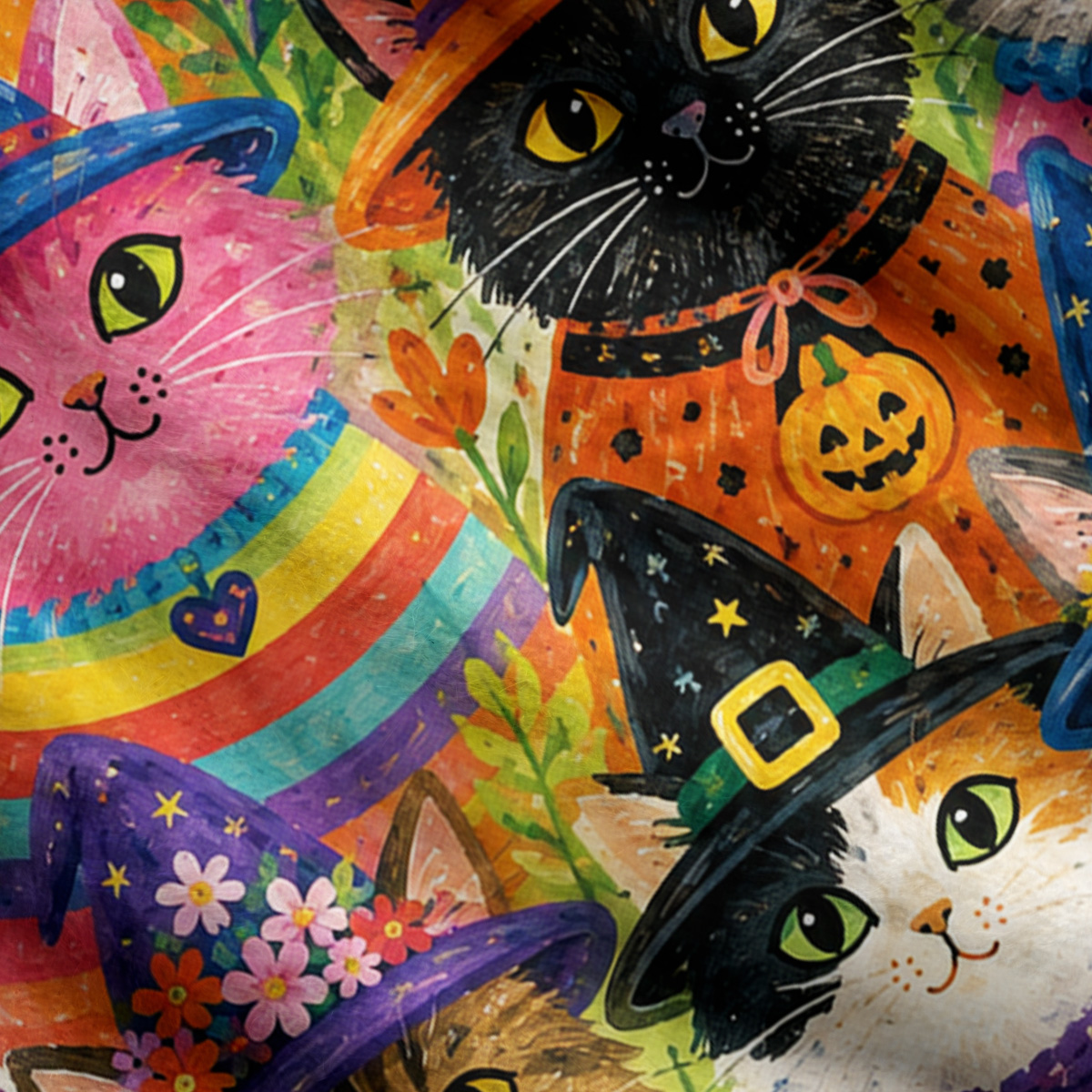Purplehecate Witchy Meow-Meow Gathering Ugly Cardigan Sweaters