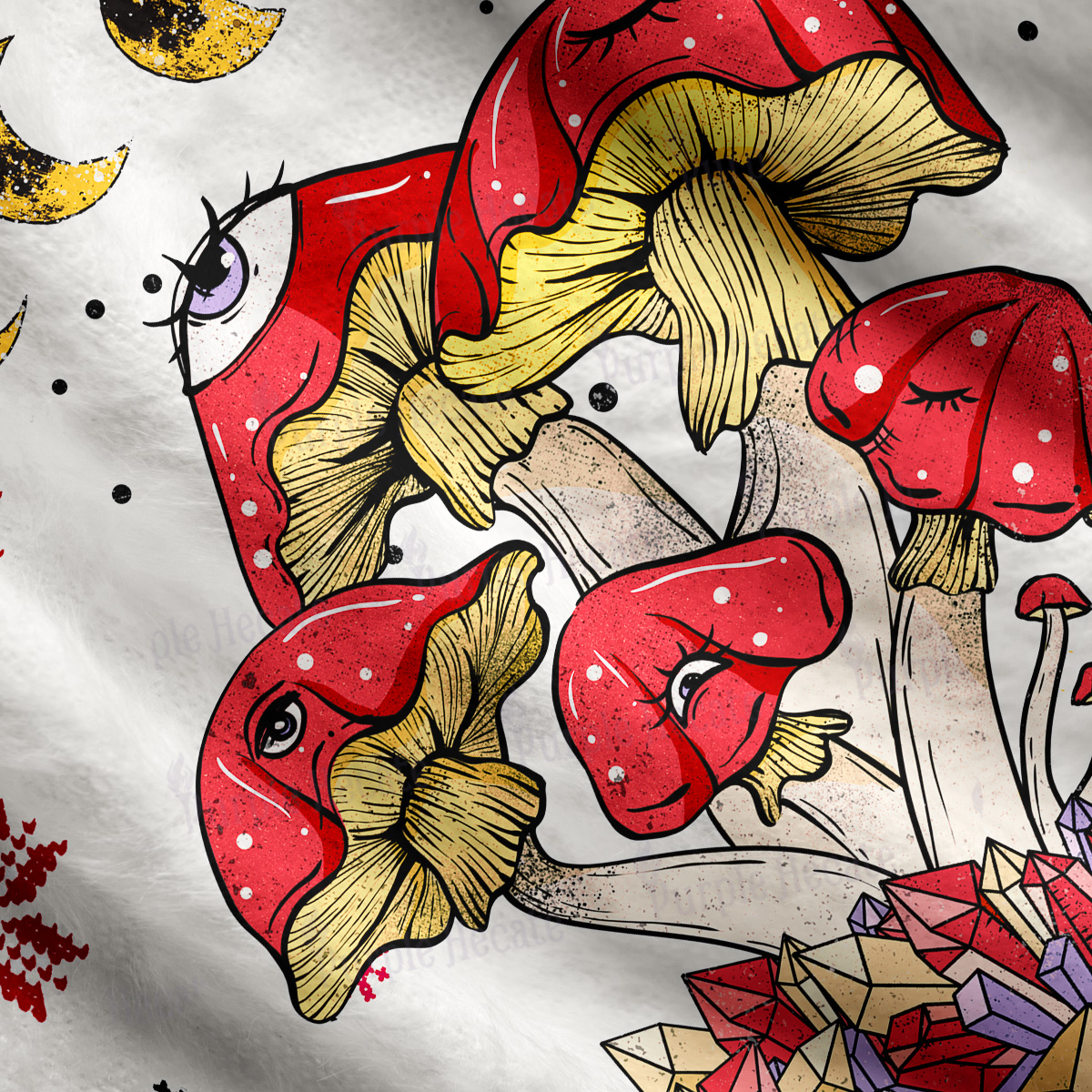 Purplehecate Magic Mushroom Ugly Cardigan Sweaters
