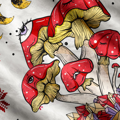 Purplehecate Magic Mushroom Ugly Cardigan Sweaters