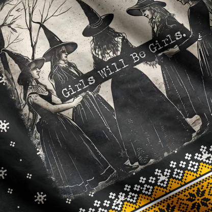 Purplehecate Girls Will Be Girls Witch Ugly Cardigan Sweaters