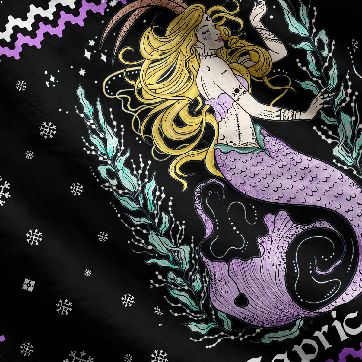 Purplehecate Capricorn Zodiac Ugly Cardigan Sweaters