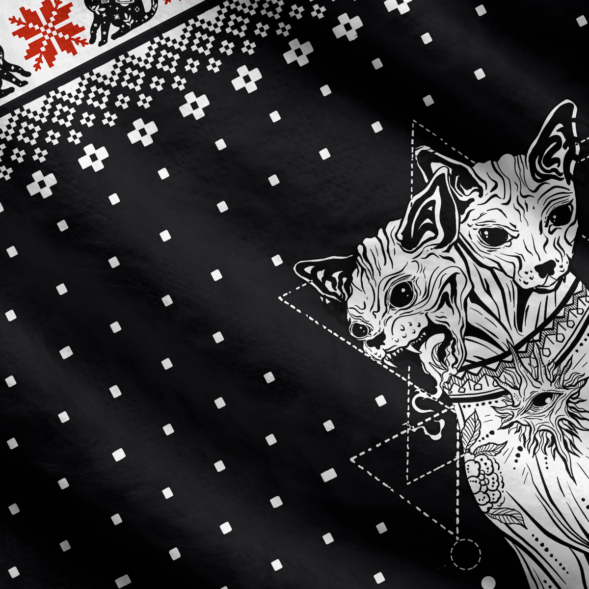 Purplehecate The Cat Goddess Bastet Ugly Cardigan Sweaters