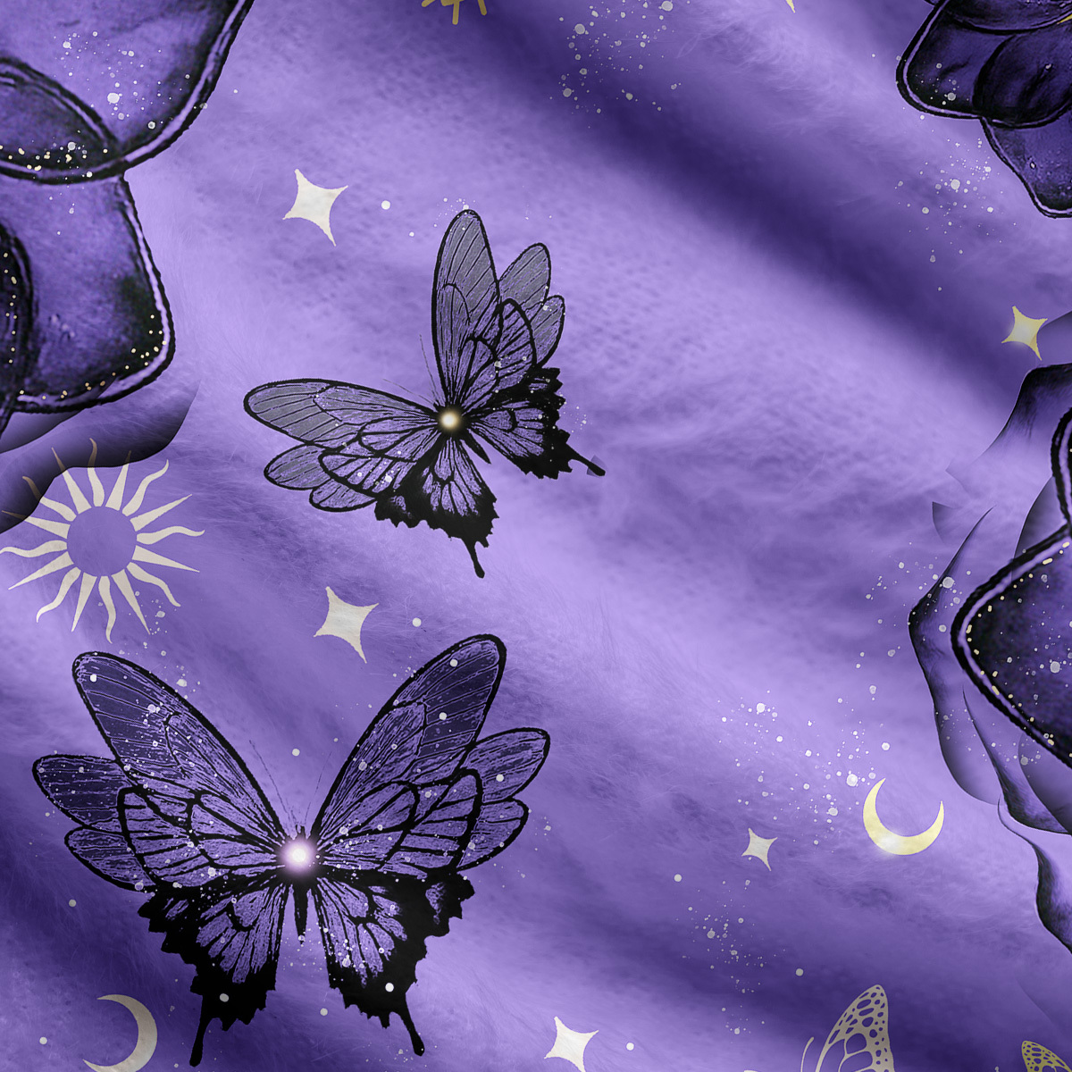 Purplehecate Moonlit Petals and Wings Ugly Cardigan Sweaters