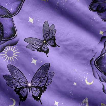 Purplehecate Moonlit Petals and Wings Ugly Cardigan Sweaters