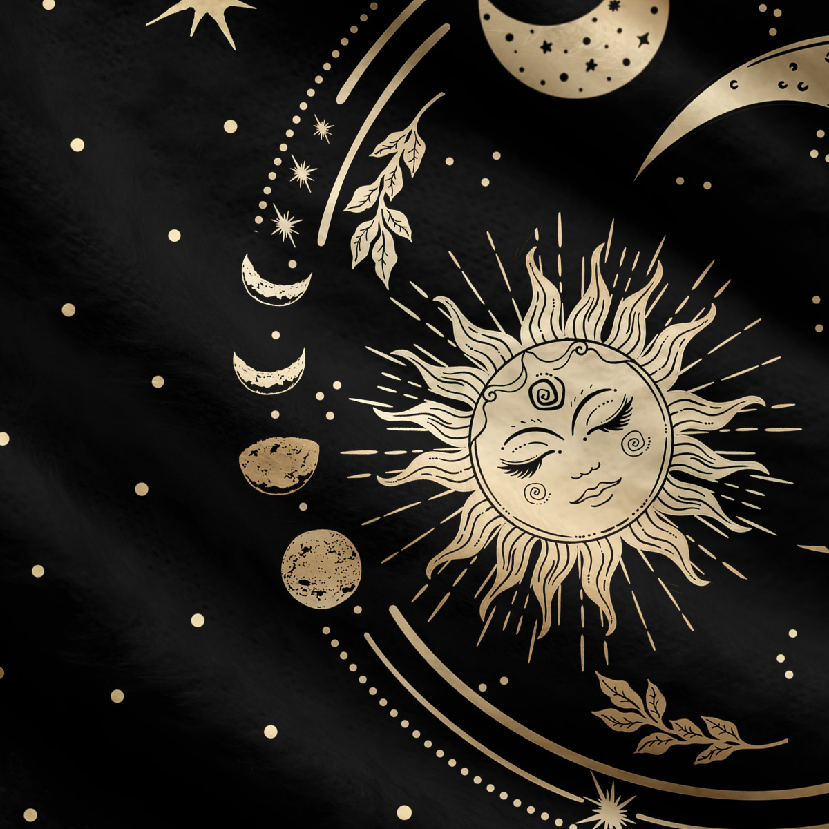 Purplehecate Celestial Sun and Moon Ugly Cardigan Sweaters