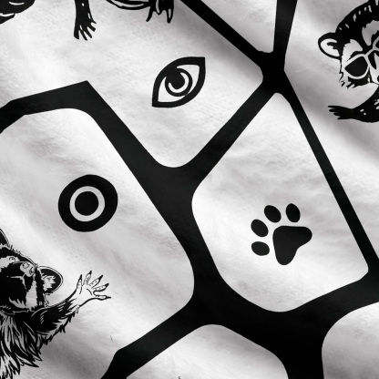 Purplehecate Midnight Bandits Raccoon and Opossum Ugly Cardigan Sweaters