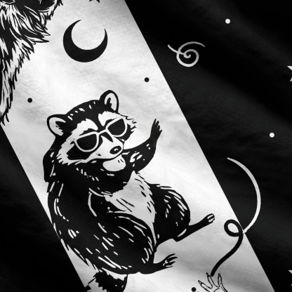 Purplehecate Galactic Raccoon Club Ugly Cardigan Sweaters