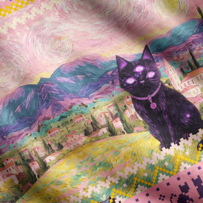 Purplehecate Garden Guardian Black Cat Ugly Cardigan Sweaters