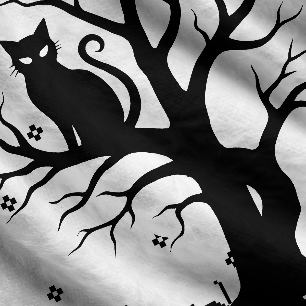 Purplehecate Moonlit Tree Guardian Black Cat Ugly Cardigan Sweaters