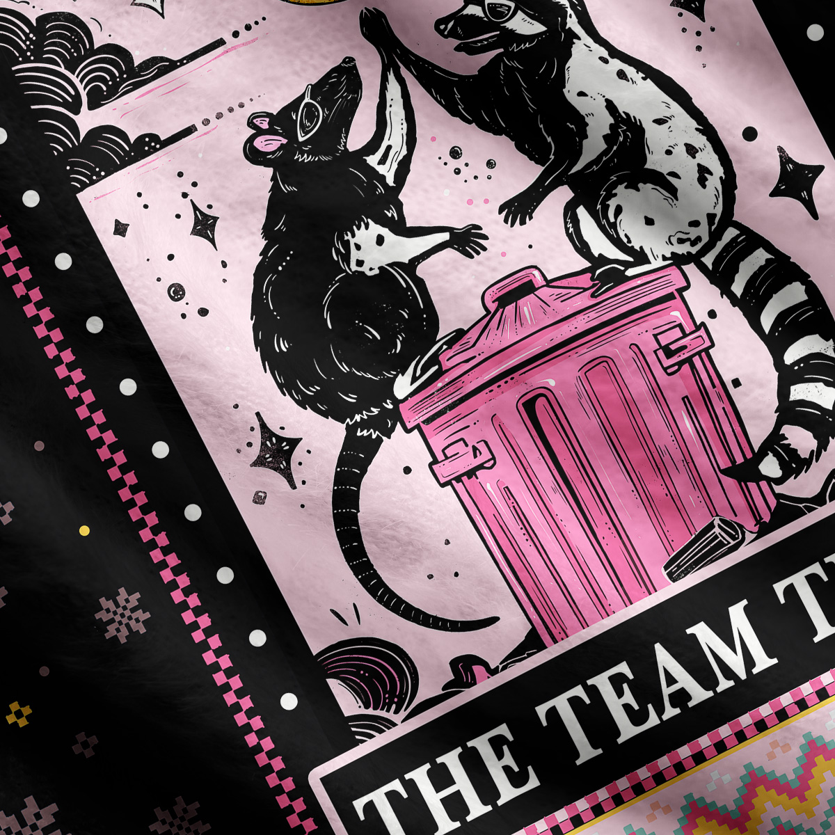 Purplehecate The Team Trash Opossum Tarot Ugly Cardigan Sweaters