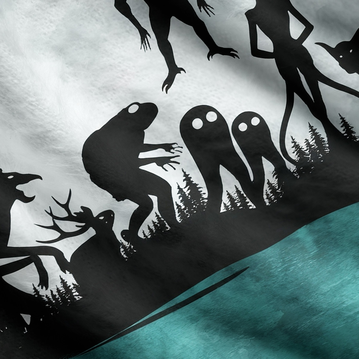 Purplehecate Alien Lake Monster Encounter Ugly Cardigan Sweaters
