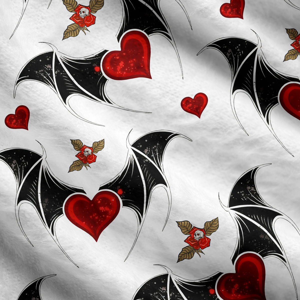 Purplehecate Dark Romance Bat & Heart Ugly Cardigan Sweaters