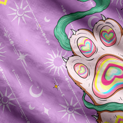 Purplehecate Pastel Cat Paw Magic Ugly Cardigan Sweaters