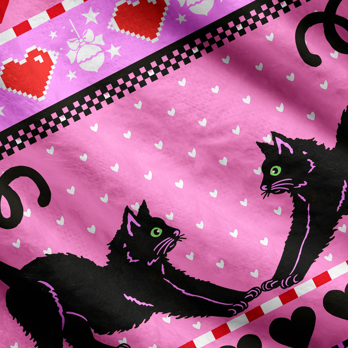 Purplehecate Sweet Black Cat Ugly Cardigan Sweaters